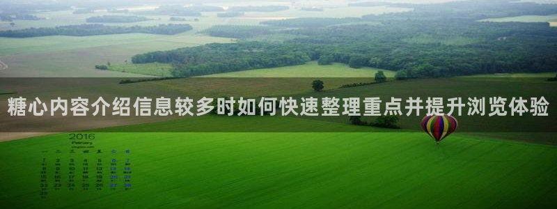 糖心vlog免费版在线观看:糖心内容介绍信息较多时如何快速整理重点并提升浏览体验