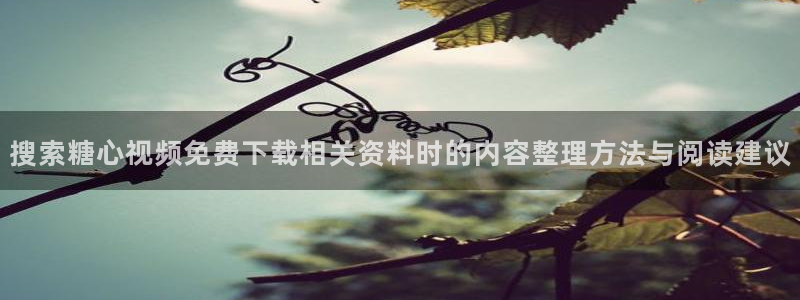 糖心原创vlog：搜索糖心视频免费下载相关资料时的内容整理方法与阅读建议