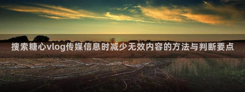 糖心vlogapp官网:搜索糖心vlog传媒信息时减少无效内容的方法与判断要点