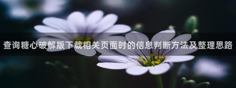 糖心vlog合集：查询糖心破解版下载相关页面时的信息判断方法及整理思路