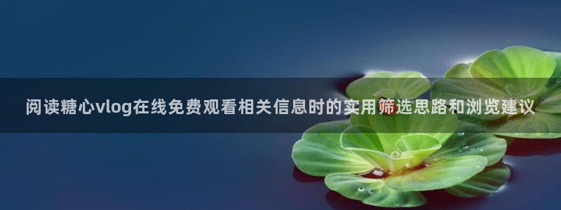 糖心vlogapp下载：阅读糖心vlog在线免费观看相关信息时的实用筛选思路和浏览建议